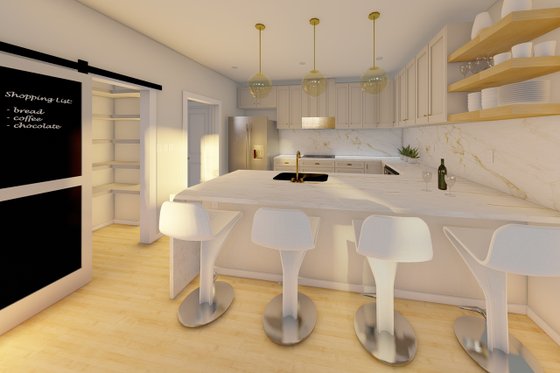 Interior - Kitchen 3 for Farmhouse House Plan #126-258 - 2 bed, 2 bath