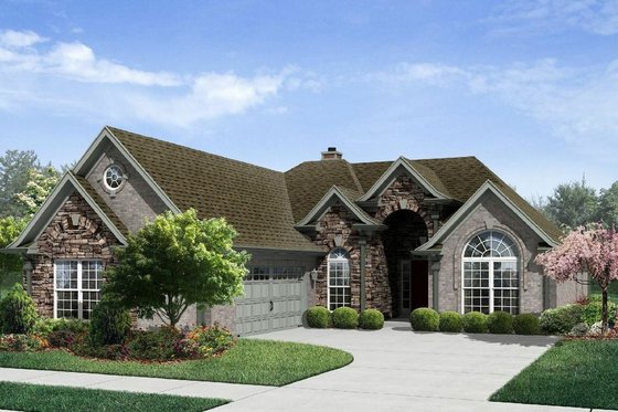 Exterior - Front Elevation for Traditional House Plan #329-332 - 2 bed, 2 bath
