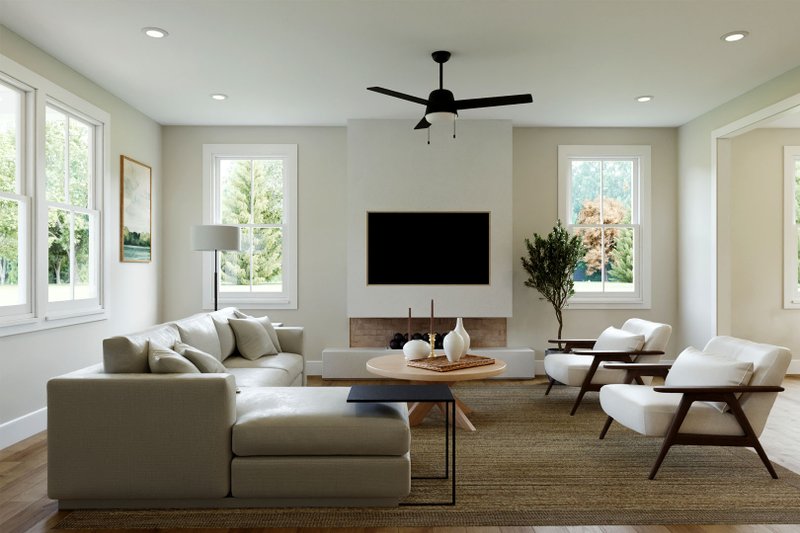 Home Plan - Interior - Family Room for Farmhouse House Plan #461-111 - 3 bed, 2.5 bath