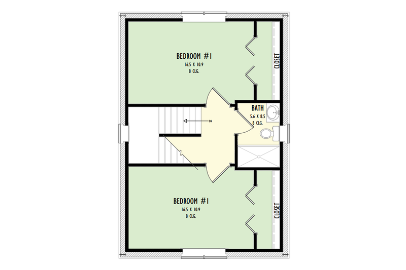 House Plan Design - Floor Plan - Upper Floor for Barndominium House Plan #1092-18 - 1 bed, 1.5 bath