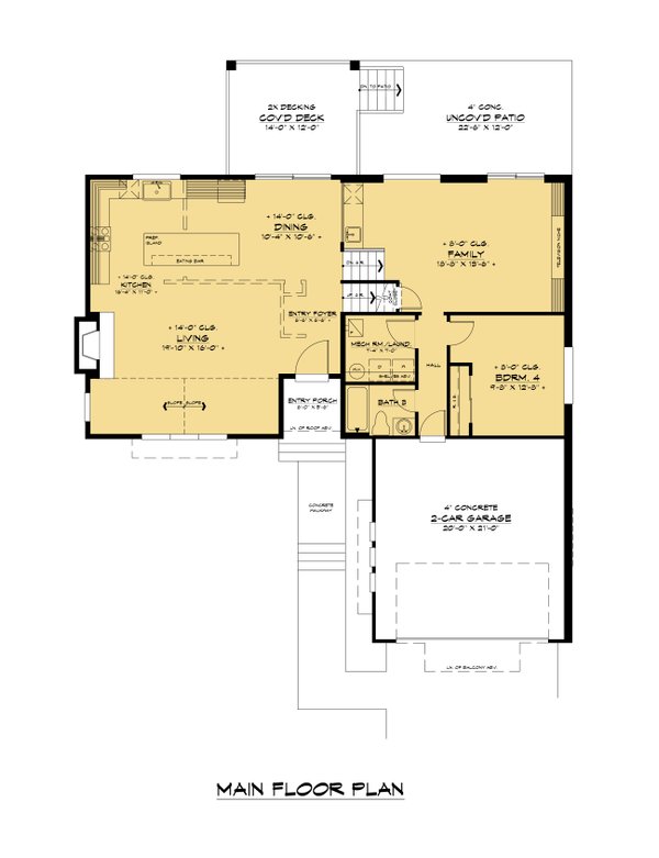 House Design - Contemporary Floor Plan - Main Floor Plan #1066-158