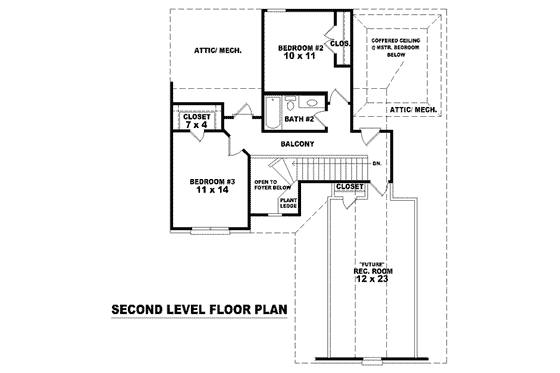 Floor Plan - Upper Floor for European House Plan #81-1388 - 3 bed, 2.5 bath