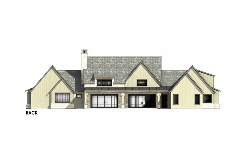 Architectural House Design - Exterior - Rear Elevation 1 for Tudor House Plan #1096-19 - 4 bed, 4.5 bath