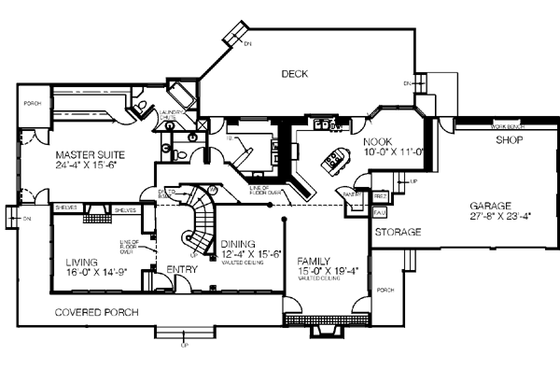 Floor Plan - Main Floor for Traditional House Plan #60-175 - 5 bed, 2.5 bath