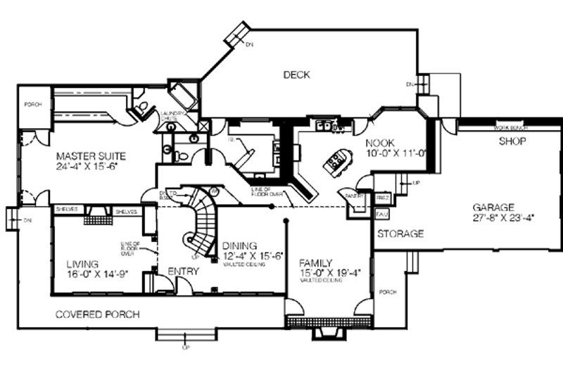 Home Plan - Floor Plan - Main Floor for Traditional House Plan #60-175 - 5 bed, 2.5 bath