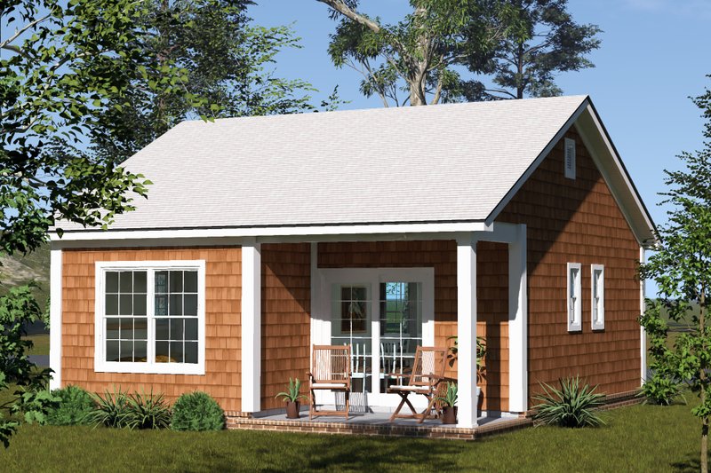 House Blueprint - Exterior - Rear Elevation for Cottage House Plan #513-2450 - 2 bed, 1 bath