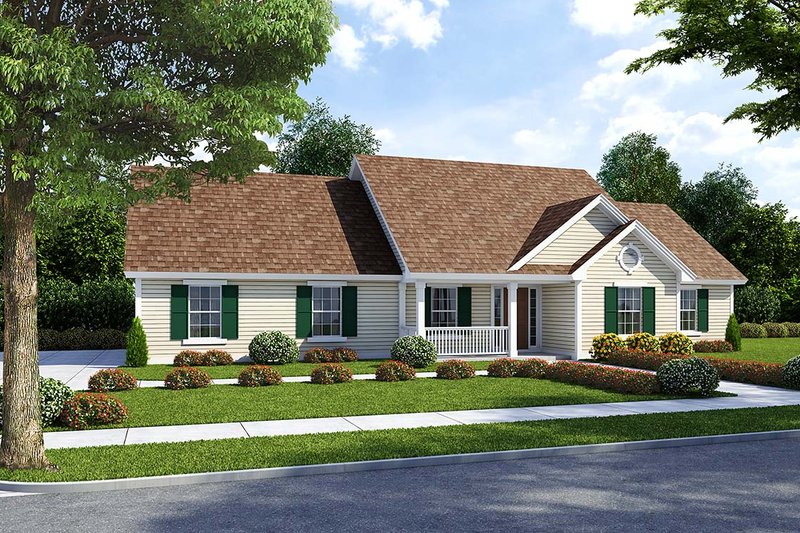 Cottage Style House Plan - 3 Beds 2 Baths 1400 Sq/Ft Plan #312-734