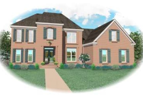 Exterior - Front Elevation for European House Plan #81-910 - 4 bed, 3.5 bath