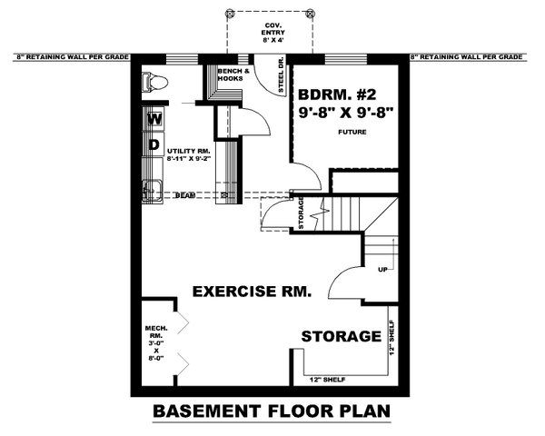 Contemporary Floor Plan - Lower Floor Plan #117-974