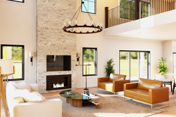 Interior - Family Room 2 for Barndominium House Plan #1064-303 - 4 bed, 3.5 bath