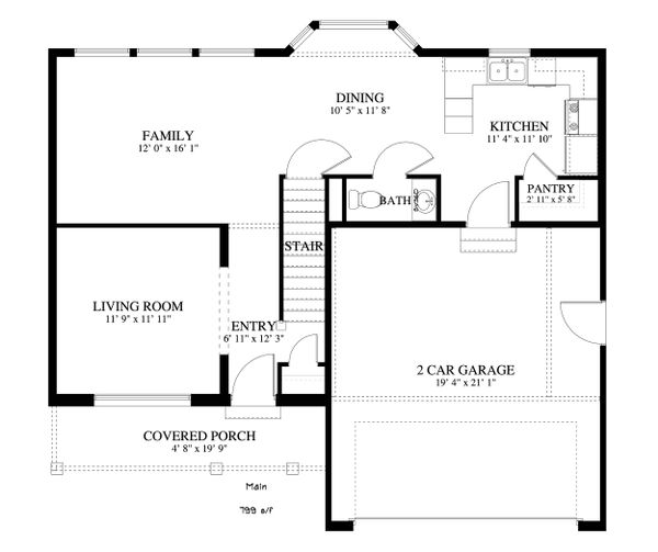 House Plan Design - Traditional Floor Plan - Main Floor Plan #1060-4