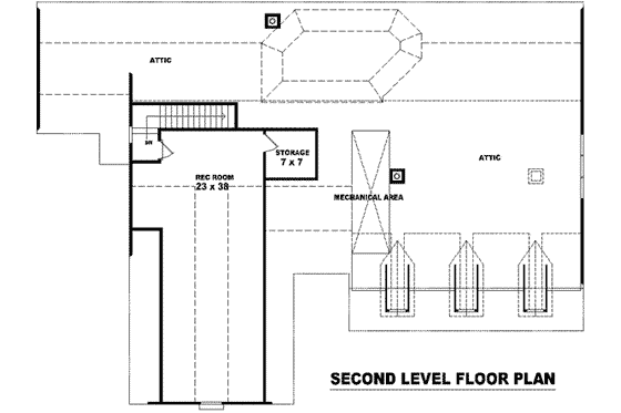 Floor Plan - Upper Floor for Southern House Plan #81-1180 - 3 bed, 2.5 bath