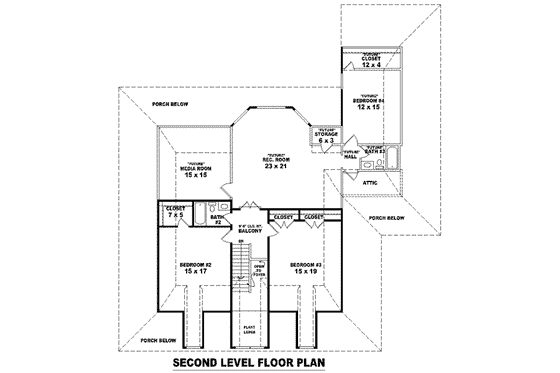 Floor Plan - Upper Floor for Country House Plan #81-1458 - 3 bed, 2.5 bath