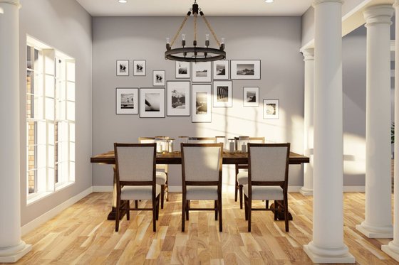 Interior - Dining Room for European House Plan #17-2060 - 4 bed, 3 bath