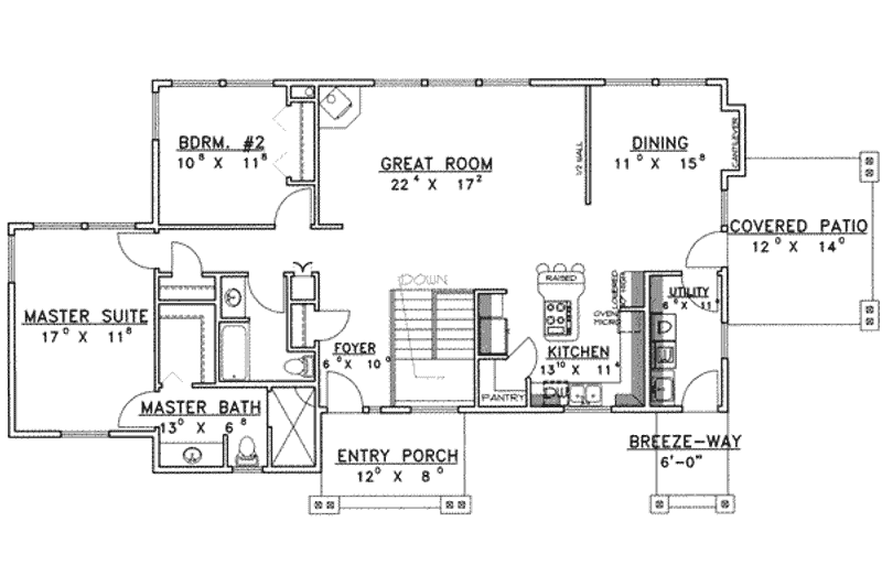 Home Plan - Floor Plan - Main Floor House Plan #117-376 - 3 bed, 3 bath
