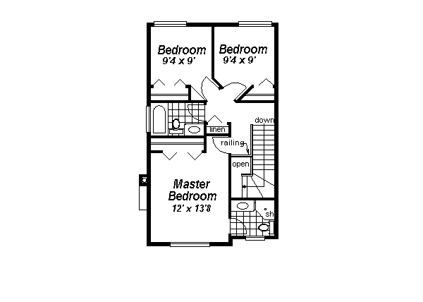 Cottage Floor Plan - Upper Floor Plan #18-292