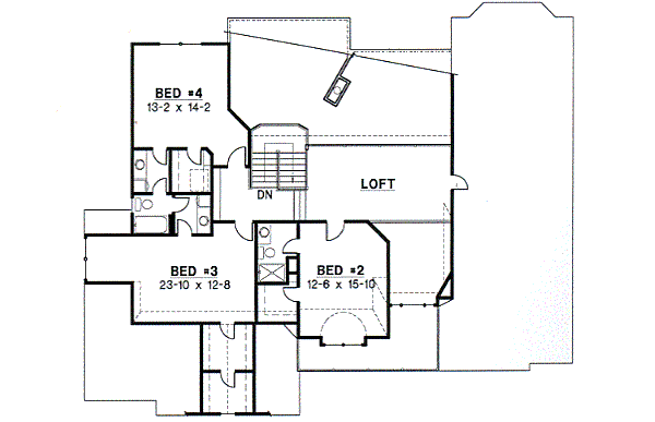 European Floor Plan - Upper Floor Plan #67-453
