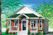 Bungalow Style House Plan - 4 Beds 1 Baths 1320 Sq/Ft Plan #25-112 