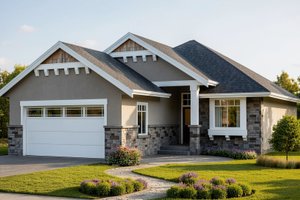 Architectural House Design - Exterior - Front Elevation for Craftsman House Plan #1100-126 - 3 bed, 2 bath