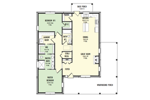 Floor Plan - Main Floor for Barndominium House Plan #1092-39 - 2 bed, 2 bath