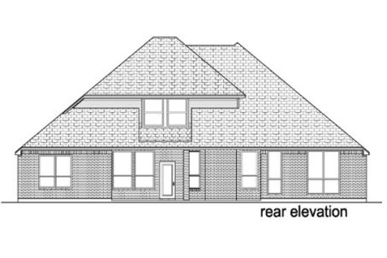 Exterior - Rear Elevation for Traditional House Plan #84-381 - 3 bed, 3 bath
