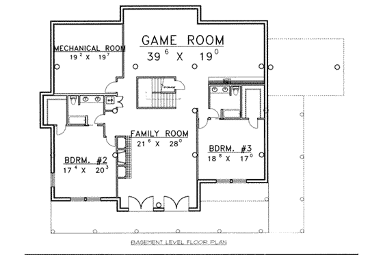 Floor Plan - Lower Floor for Modern House Plan #117-487 - 4 bed, 5 bath