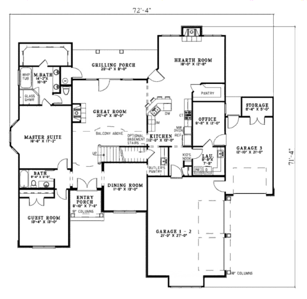 Dream House Plan - European Floor Plan - Main Floor Plan #17-2302