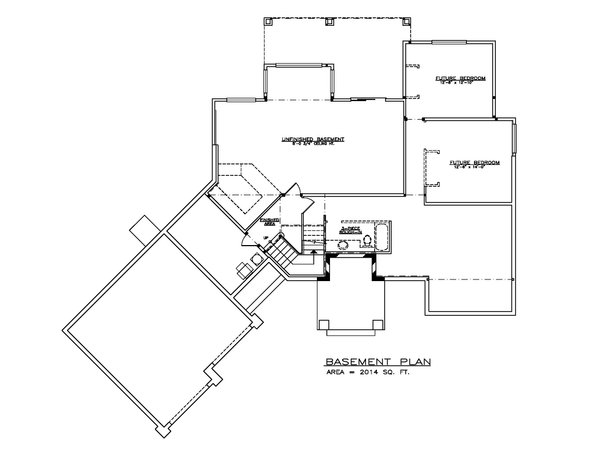 Architectural House Design - Floor Plan - Lower Floor for Ranch House Plan #1100-168 - 3 bed, 2.5 bath