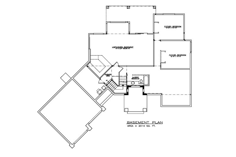 Architectural House Design - Floor Plan - Lower Floor for Ranch House Plan #1100-168 - 3 bed, 2.5 bath