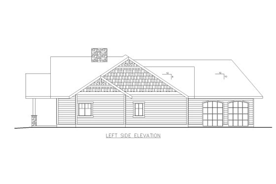 Exterior - Other Elevation 2 for Bungalow House Plan #117-713 - 3 bed, 2.5 bath