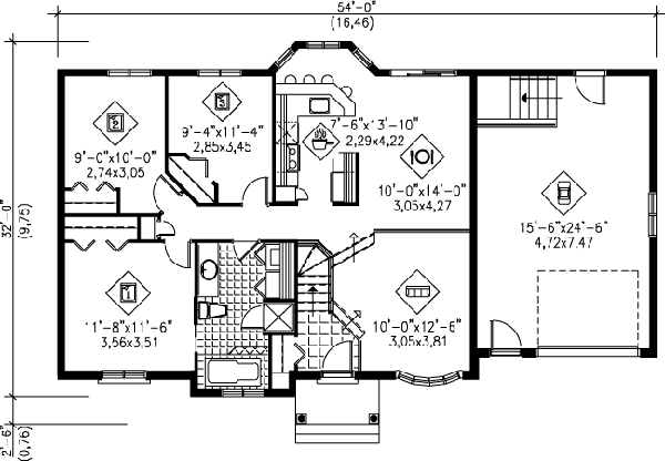 Traditional Floor Plan - Main Floor Plan #25-4090