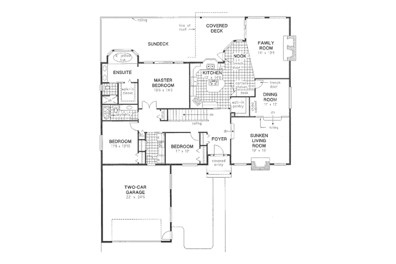 House Plan Design - Floor Plan - Main Floor for European House Plan #18-9005 - 5 bed, 3 bath