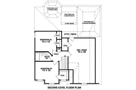 Floor Plan - Upper Floor for European House Plan #81-1397 - 3 bed, 2.5 bath