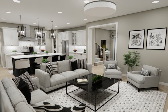 Interior - Family Room 1 for Craftsman House Plan #51-1406 - 3 bed, 2.5 bath