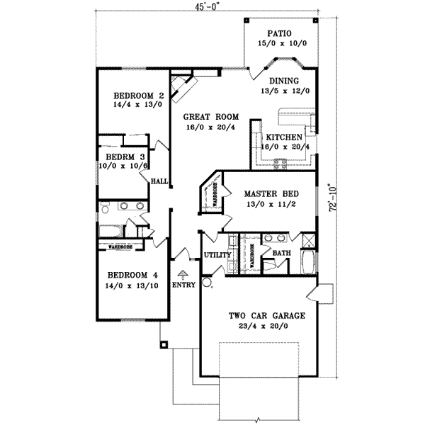 Architectural House Design - Mediterranean Floor Plan - Main Floor Plan #1-890