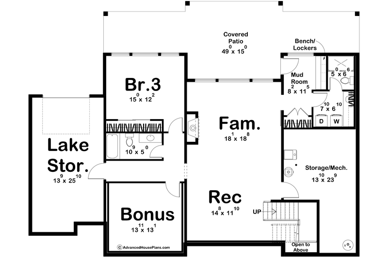 Dream House Plan - Floor Plan - Lower Floor for Beach House Plan #455-457 - 2 bed, 2.5 bath