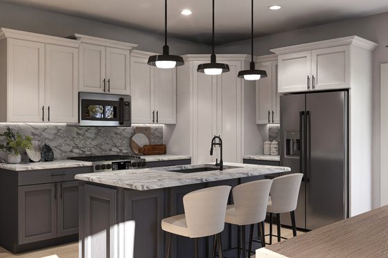 Interior - Kitchen for Traditional House Plan #455-671 - 3 bed, 2.5 bath