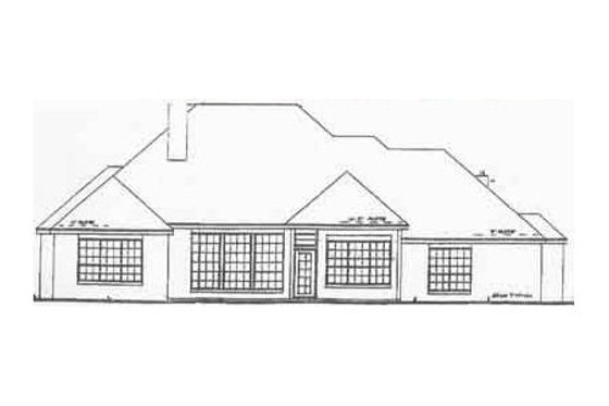 Exterior - Rear Elevation for Traditional House Plan #52-111 - 3 bed, 2.5 bath
