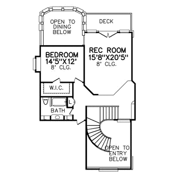 Southern Floor Plan - Upper Floor Plan #65-360