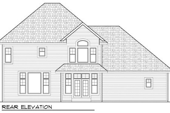 Exterior - Rear Elevation for Craftsman House Plan #70-1000 - 4 bed, 3.5 bath
