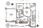 European Style House Plan - 3 Beds 3 Baths 2292 Sq/Ft Plan #310-976 