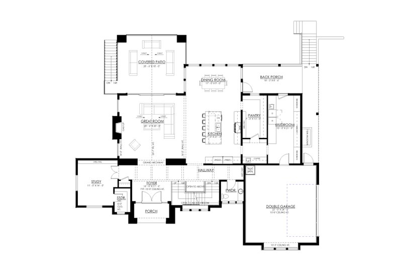 Dream House Plan - Floor Plan - Main Floor for European House Plan #1114-121 - 4 bed, 3 bath