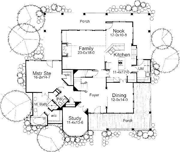 Country Floor Plan - Main Floor Plan #120-108