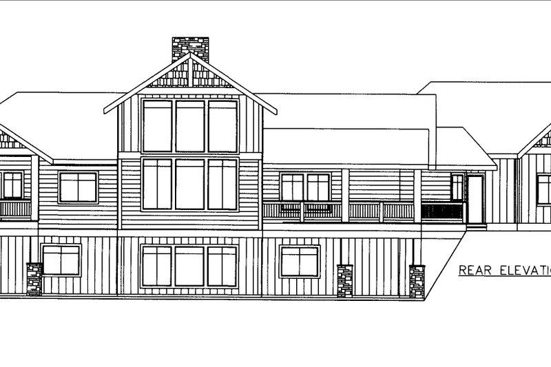 Dream House Plan - Exterior - Rear Elevation for Craftsman House Plan #117-1115 - 3 bed, 3 bath