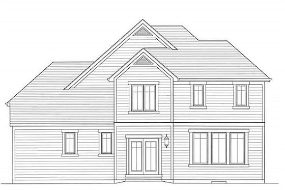 Exterior - Rear Elevation for Traditional House Plan #46-480 - 4 bed, 2.5 bath