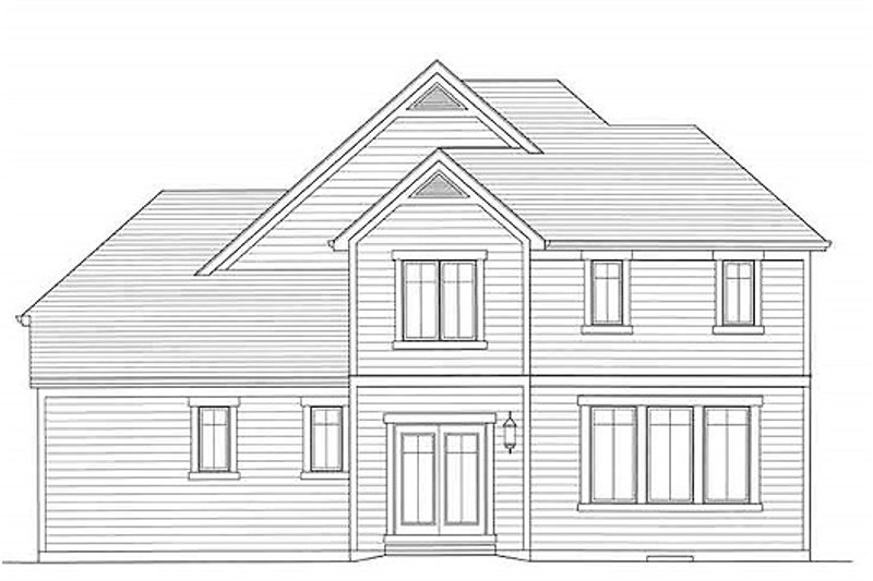 Architectural House Design - Exterior - Rear Elevation for Traditional House Plan #46-480 - 4 bed, 2.5 bath