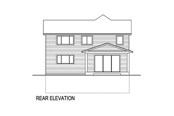 Exterior - Rear Elevation for Traditional House Plan #569-100 - 5 bed, 4 bath