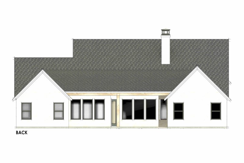 House Blueprint - Exterior - Rear Elevation 1 for Country House Plan #1096-69 - 4 bed, 3 bath