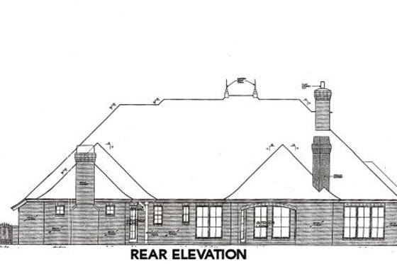 Exterior - Rear Elevation for European House Plan #310-657 - 3 bed, 3.5 bath