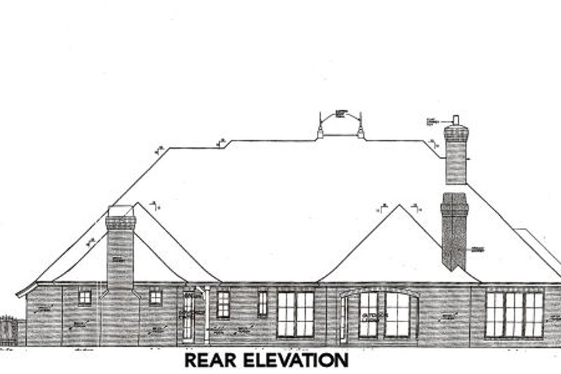 Architectural House Design - Exterior - Rear Elevation for European House Plan #310-657 - 3 bed, 3.5 bath